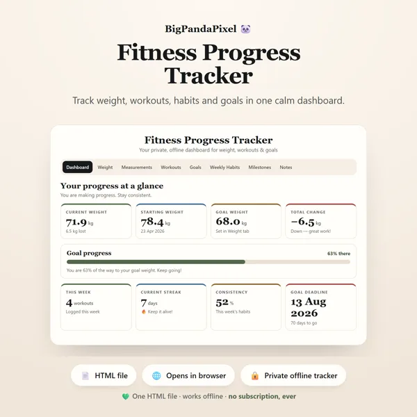 Fitness Progress Tracker screen 01.