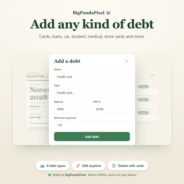 Adding any kind of debt.