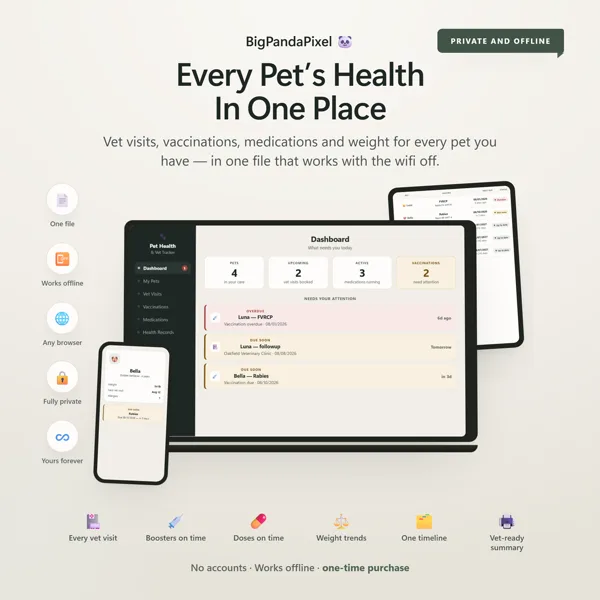 Pet Health & Vet Tracker screen 01.