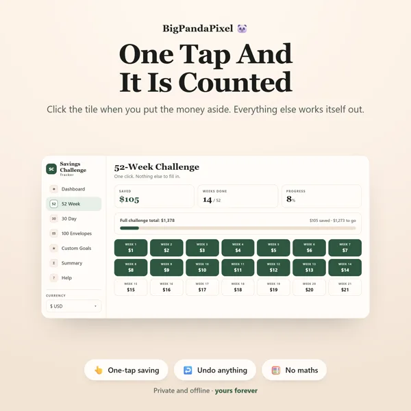 Savings Challenge Tracker screen 04.