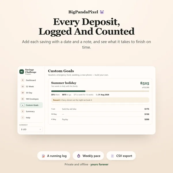 Savings Challenge Tracker screen 08.