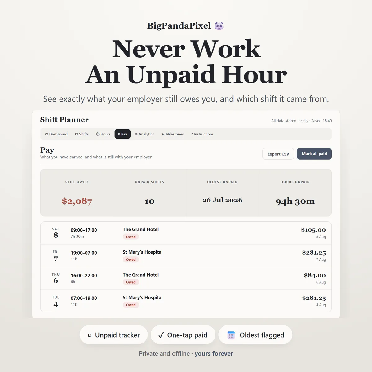 Know exactly what you're owed
