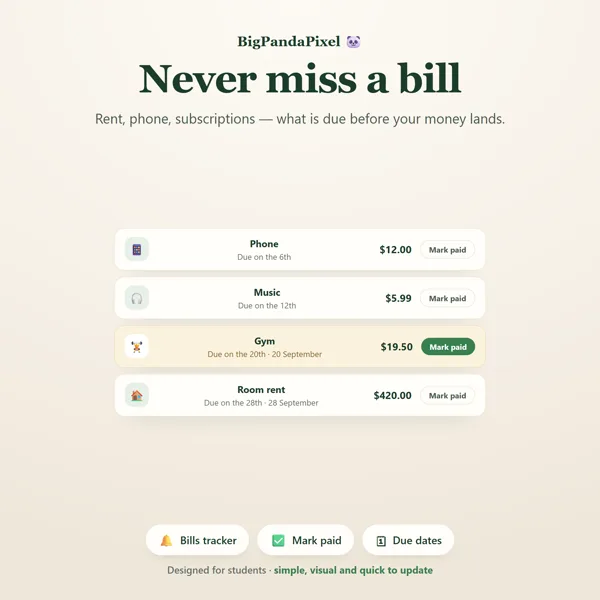 Student Budget Planner screen 07.
