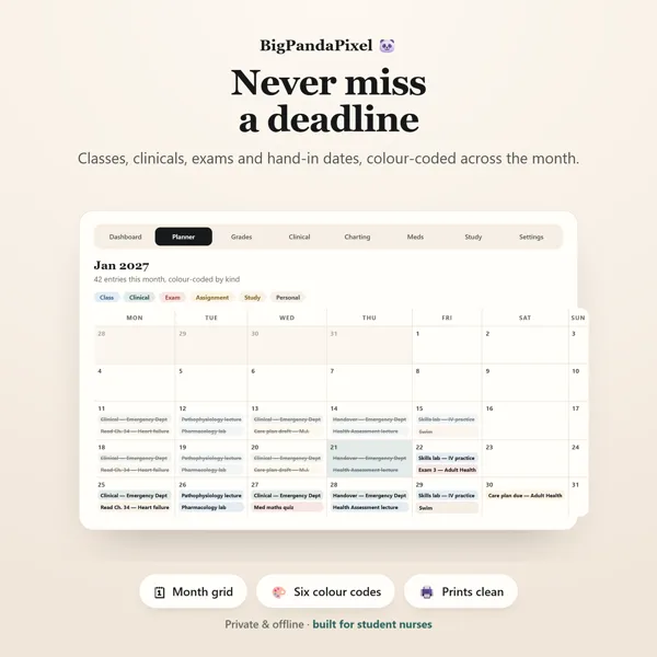 Student Nurse Planner screen 06.