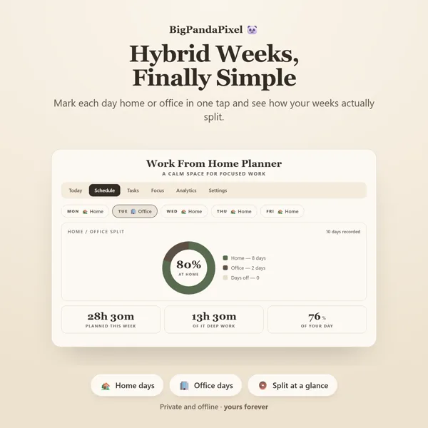 Work From Home Planner screen 04.