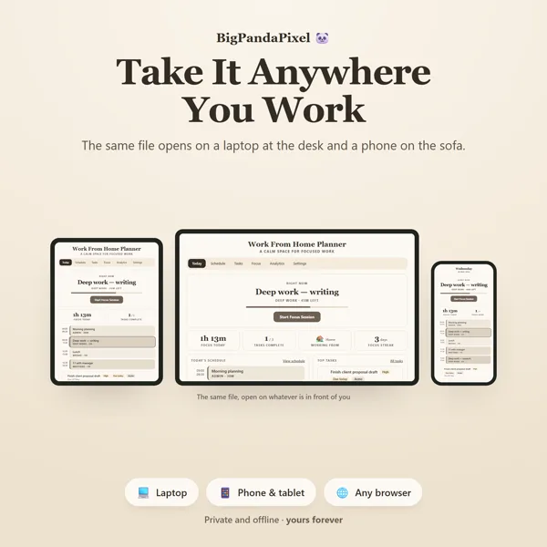 Work From Home Planner screen 10.